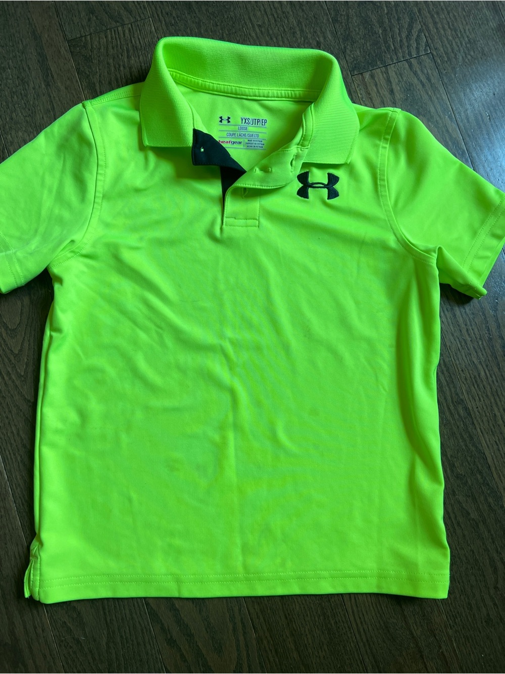 Under Armour Boys' Neon Green Polo Shirt youth xs 5-7